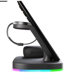 Vertical Wireless Charger Wireless Dock 3in1 Mobile Phone Headphone Charging Stand