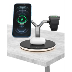 3 In 1 Magnetic Wireless Charger Stand Watch 15W Fast Charging Dock Station For Earbuds Pro