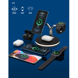 3 In 1 Magnetic Wireless Charger Stand Watch 15W Fast Charging Dock Station For Earbuds Pro