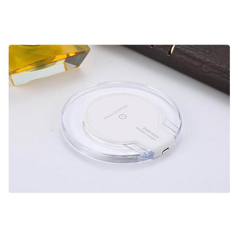 New Wireless Charging Dock Charger Crystal Round Charging Pad With Receiver For A-pple For Sanxing