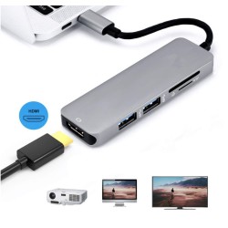 Stylish 5-in-1 Notebook Extension Dock Card Reader