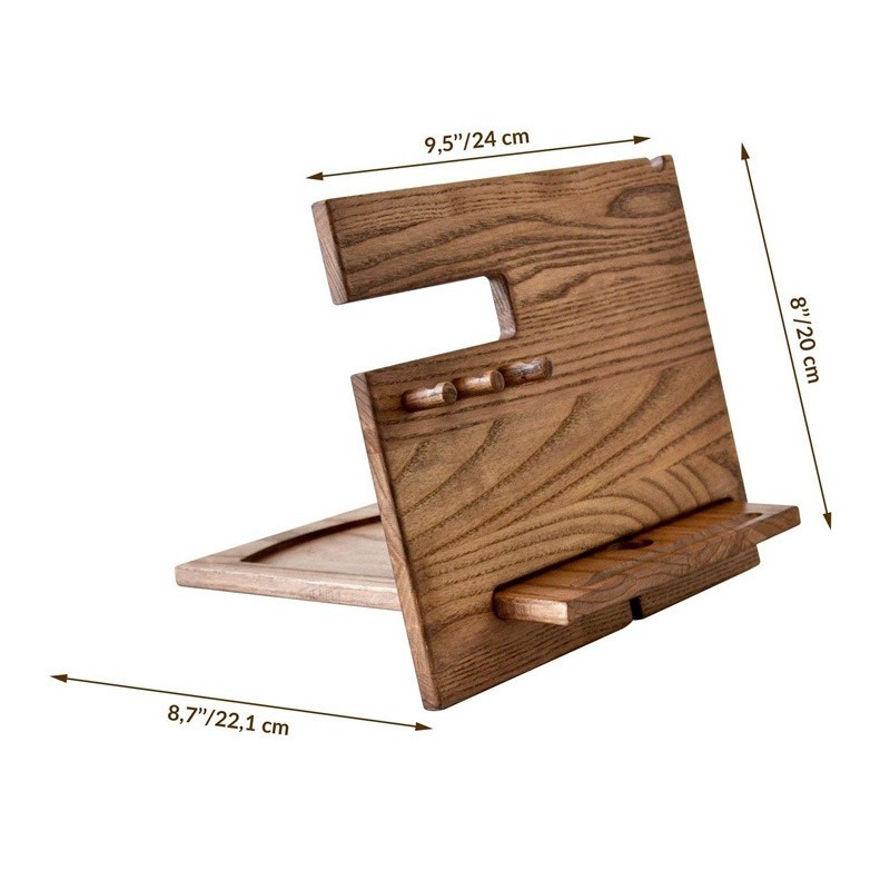 Creative Multi-functional Lazy Man Solid Wood Phone Dock