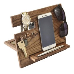 Creative Multi-functional Lazy Man Solid Wood Phone Dock