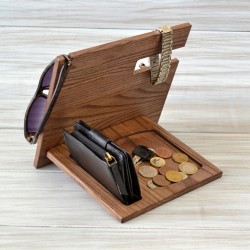 Creative Multi-functional Lazy Man Solid Wood Phone Dock
