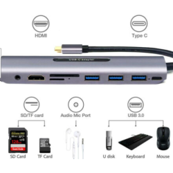USB Type C Hub Adapter Dock With 4K HDMI