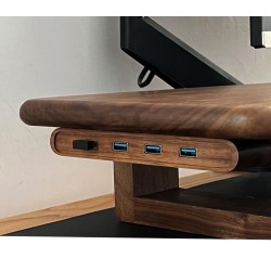 Black Walnut USB Solid Wood 1 Drag 4 Expansion Dock