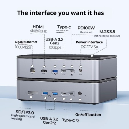 Hard Disk Box Docking Station Mechanical Solid State USB32 Expansion Dock