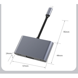 5 In 1 Multi-function Expansion Dock 4K Supports Multi-screen Display