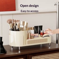 High-end Rotatable Cosmetic Organizer For The Desk