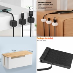 Magnetic Cable Clip Under Desk Cable Management Adjustable Cord Holder Wire Organizer And Cable Management Wire Keeper