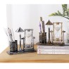 Multi-Ourpose Night Light Pen Holders Ornaments Retro Sandglass Pen Holder Case Office Home Desk Stationery Organizer Decoration