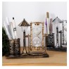 Multi-Ourpose Night Light Pen Holders Ornaments Retro Sandglass Pen Holder Case Office Home Desk Stationery Organizer Decoration