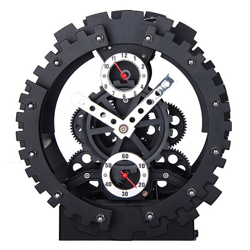 Guoshuang Gear Metal Skeleton Ringing Gear Clock