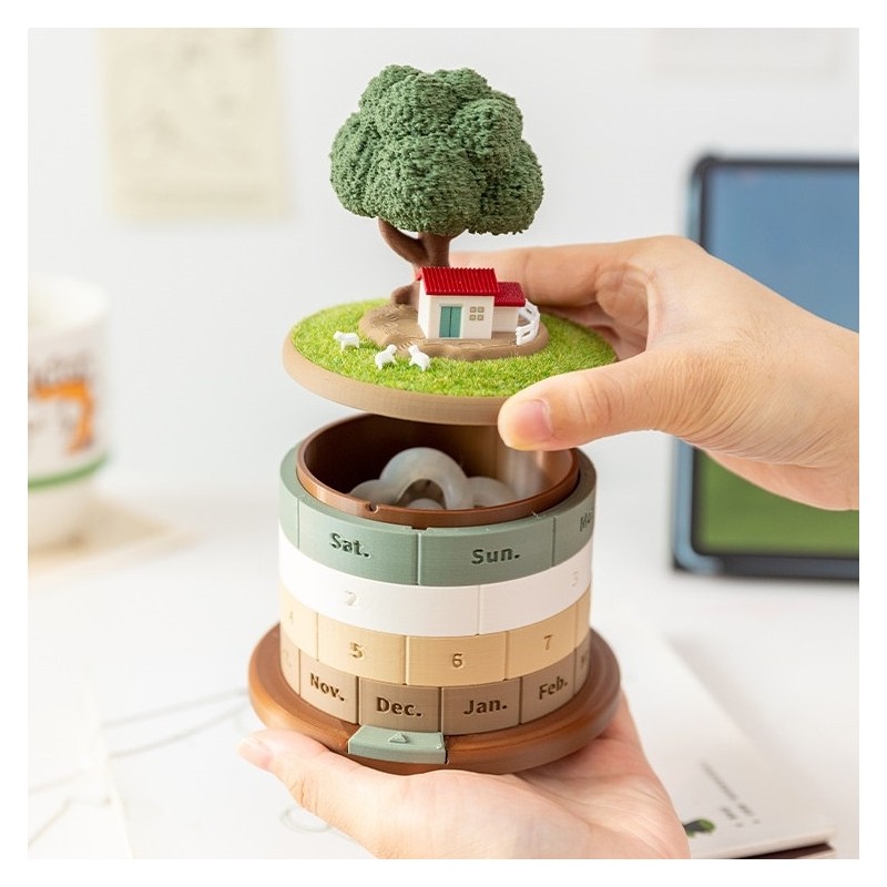 Calendar, Perpetual Calendar, Decorative Desk Organizer