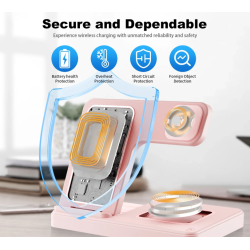 3 In 1 Magnetic Wireless Charger Stand 15W Fast Charging Dock Station Multiple Devices