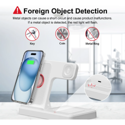 3 In 1 Magnetic Wireless Charger Stand 15W Fast Charging Dock Station Multiple Devices