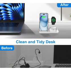 3 In 1 Magnetic Wireless Charger Stand 15W Fast Charging Dock Station Multiple Devices