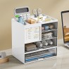 Divided Pen Holder Transparent Drawer-style Multi-functional Desk Organizer