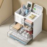 Divided Pen Holder Transparent Drawer-style Multi-functional Desk Organizer