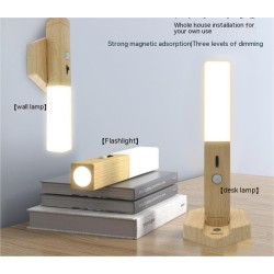 Smart Home Wooden Small Night Lamp Lamp LED Induction