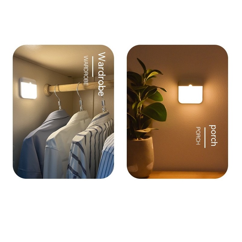 Square Smart Two-color USB Charging Induction Lamp