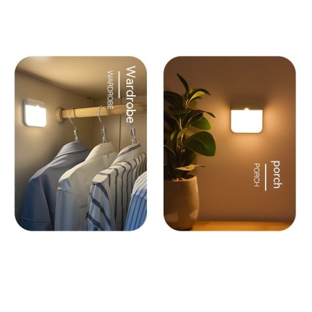 Square Smart Two-color USB Charging Induction Lamp