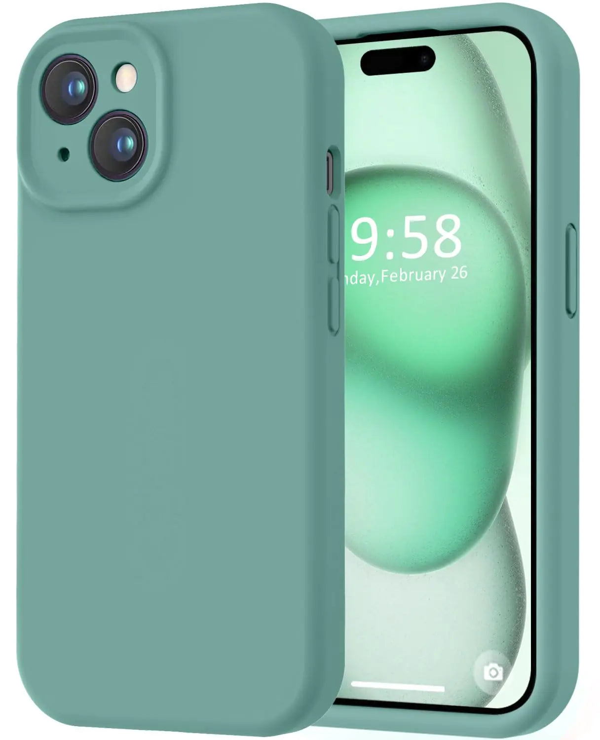 LOVE 3000 Designed for iPhone 14 Case, Premium Silicone with [Soft Anti-Scratch Microfiber Lining] Shockproof Protective Phone Case for Men Women Girls 6.1", Mint