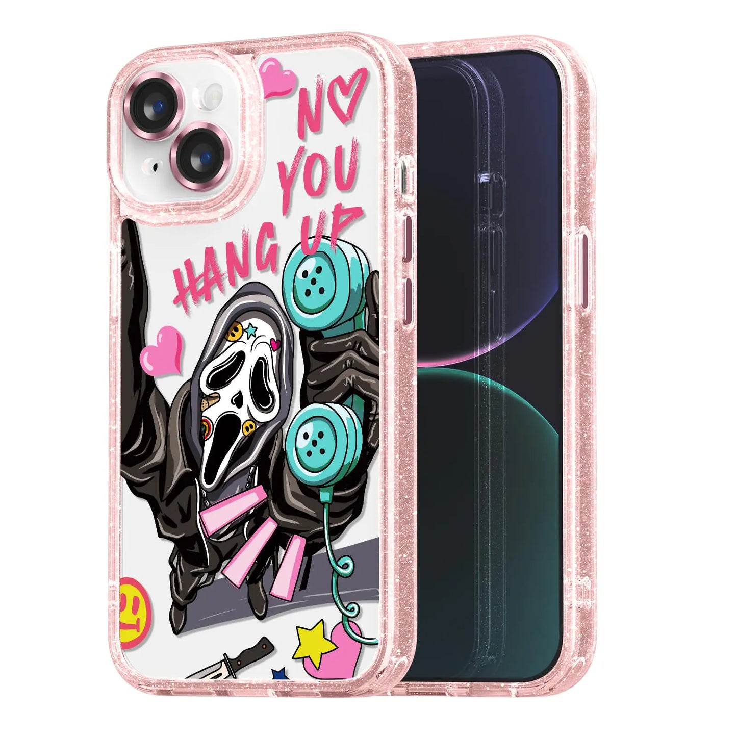 Compatible for iPhone 13 Pro Max Case Cute Aesthetic - Glitter Pink Phone Case with Camera Protector - Girly Strawberry Pattern Print Cover Design for Woman Girl 6.7"