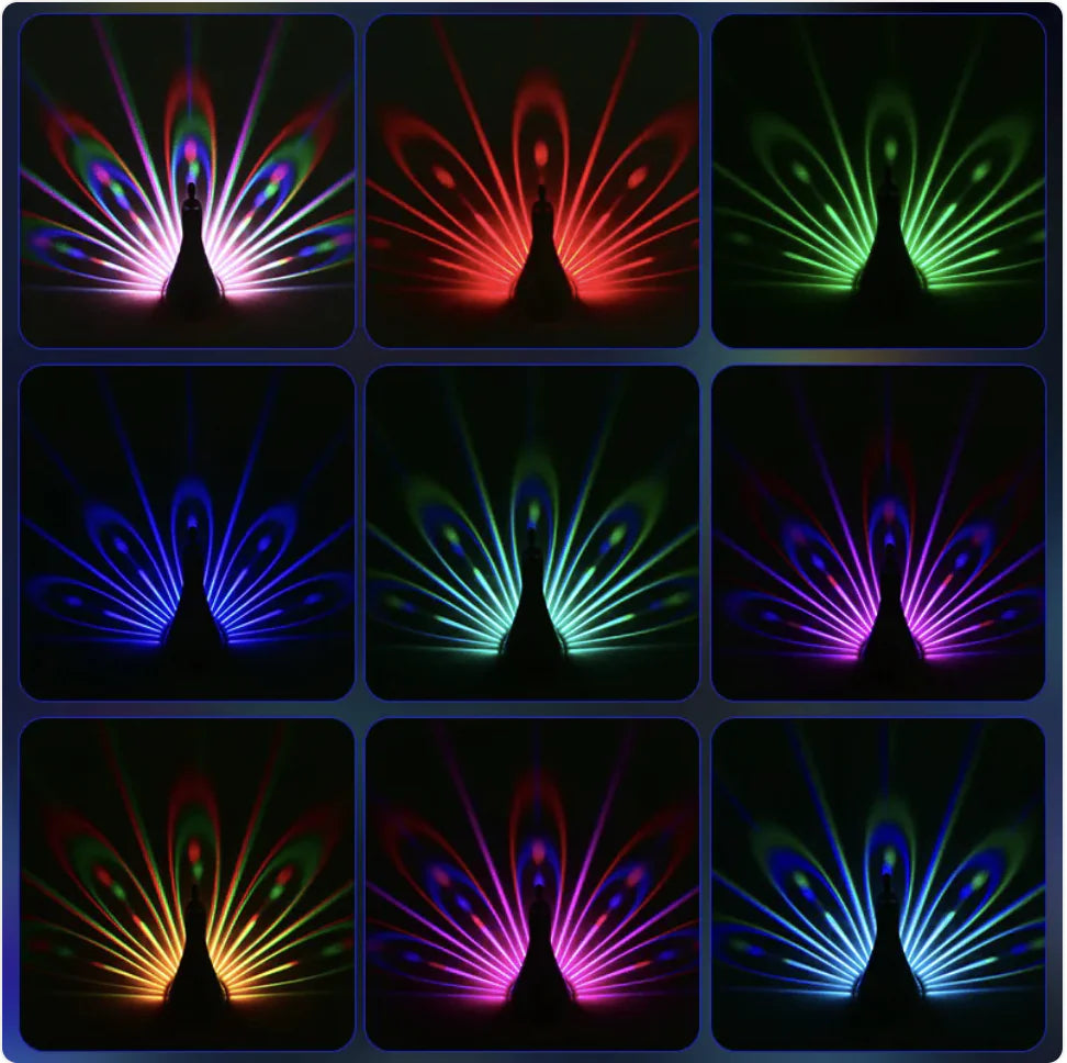 Colorful Peacock 3D Wall Lamp